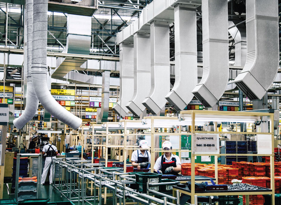 Hệ thống ống gió Hải Phòng cho nhà xưởng thực phẩm được thiết kế theo tiêu chuẩn vệ sinh nghiêm ngặt, mang lại giải pháp cho hệ thống ống gió an toàn và hiệu quả trong sản xuất.